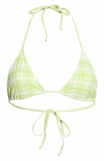 Plaid Triangle Bikini Top