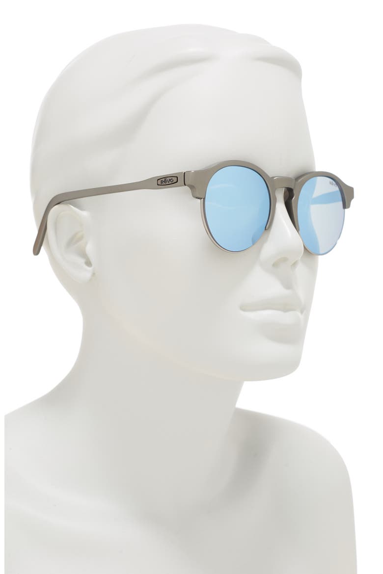 Reign 49mm Round Sunglasses, Alternate, color, MATTE PEWTER