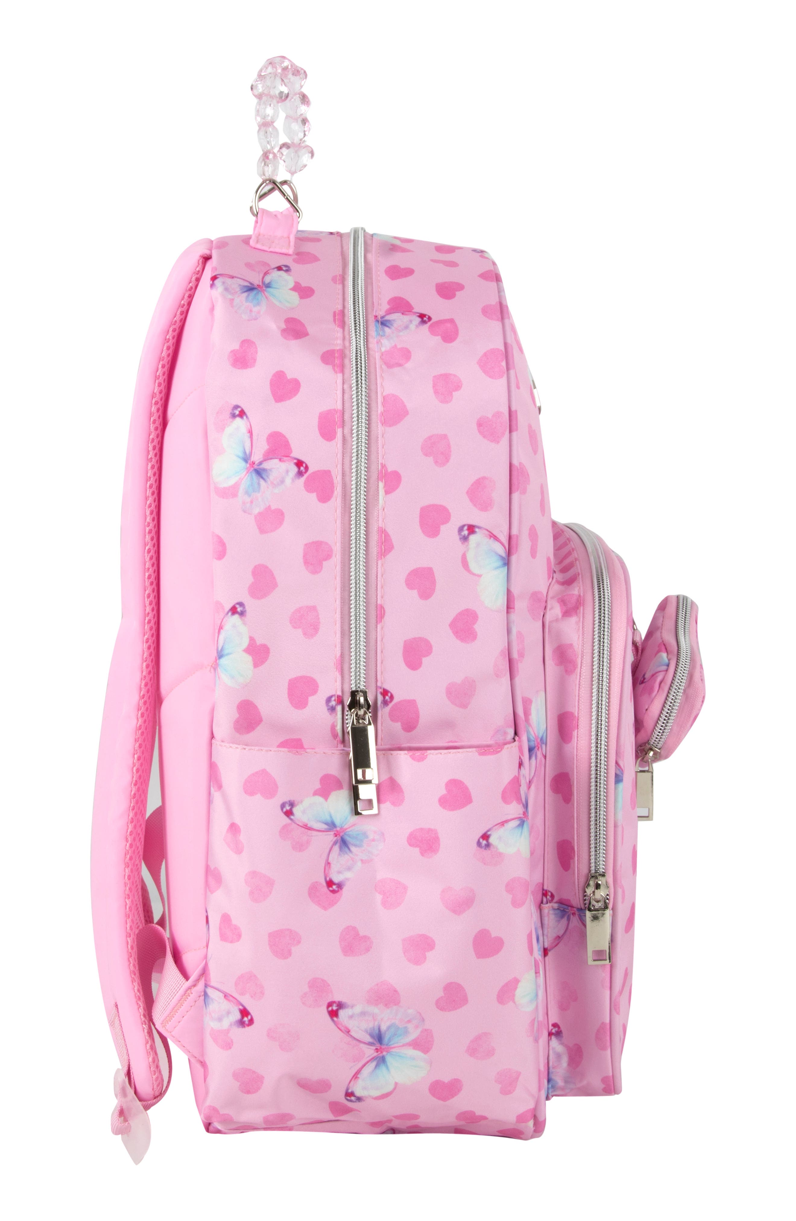 Jessica Simpson Kids' Embellished Handle Backpack, Alternate, color, Pink