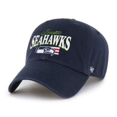 Men's '47 College Navy Seattle Seahawks American Flag Clean Up Adjustable Hat