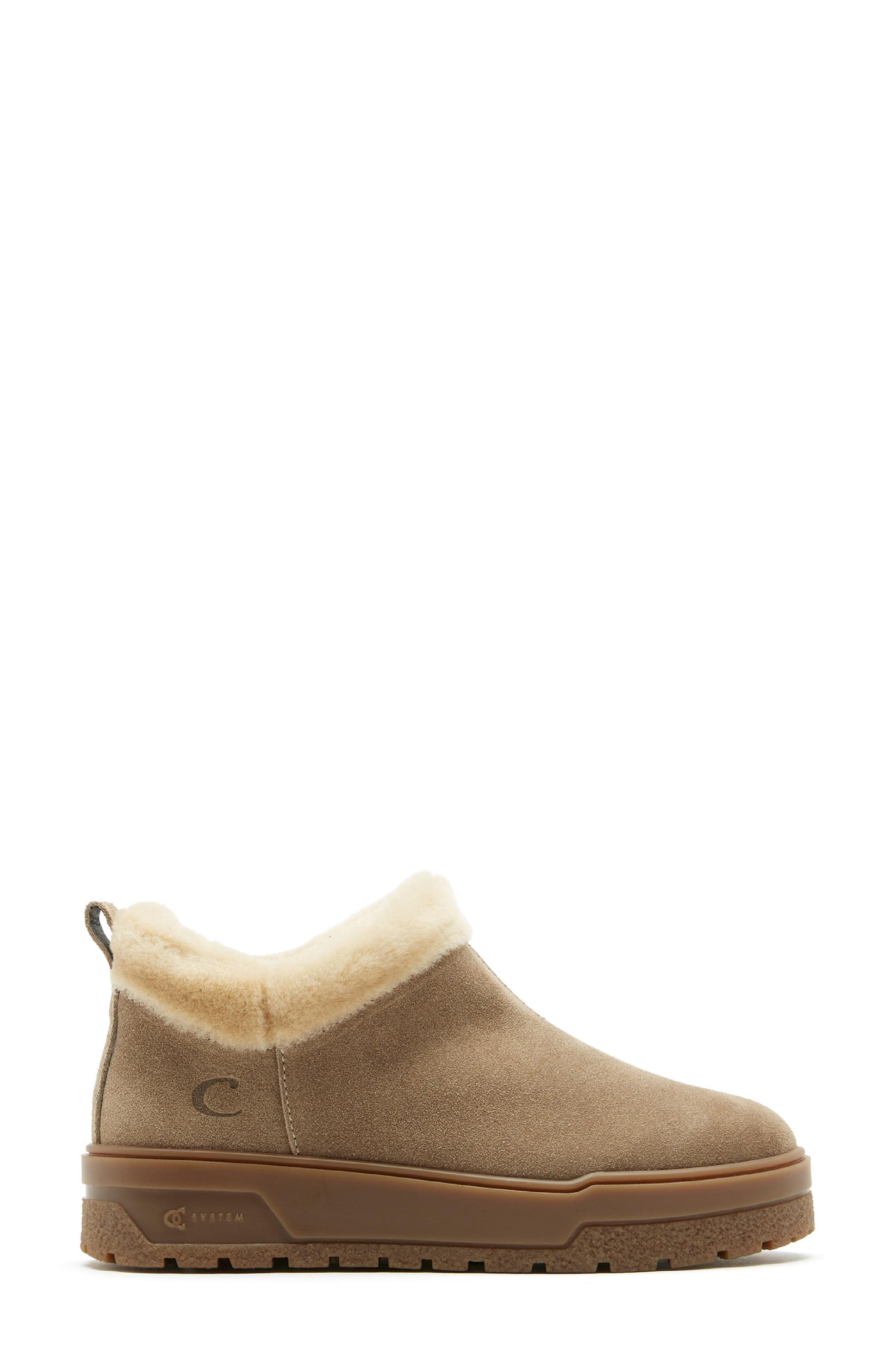 Essential Leather Boot with Genuine Shearling Trim, Alternate, color, TOAST SUEDE