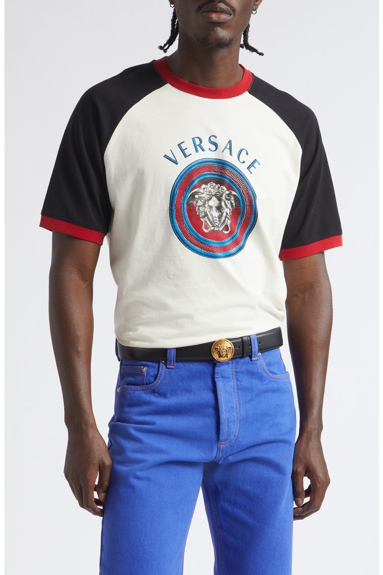 Medusa Logo Graphic T-Shirt, Main, color, DIRTY WHITE BLACK