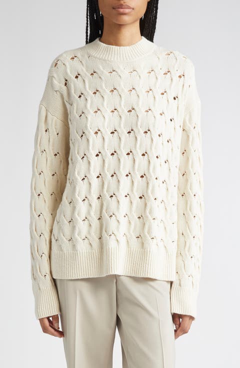 Cable Stitch Cashmere & Silk Sweater