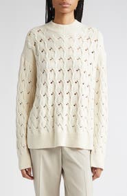 Lafayette 148 New York Cable Stitch Cashmere & Silk Sweater