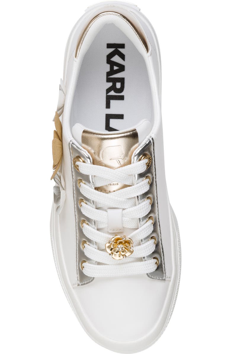 KARL LAGERFELD PARIS Gael 2 Sneaker, Alternate, color, Bright White/ White Gold