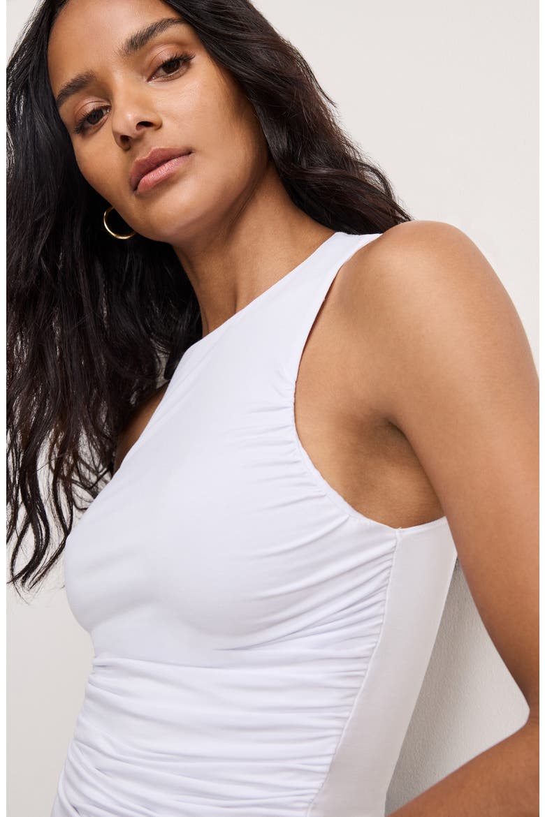 Ruched Jersey Tank, Alternate, color, WHITE001