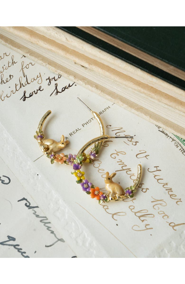 Bill Skinner Studio Flower Rabbit Hoops, Alternate, color, Rabbit