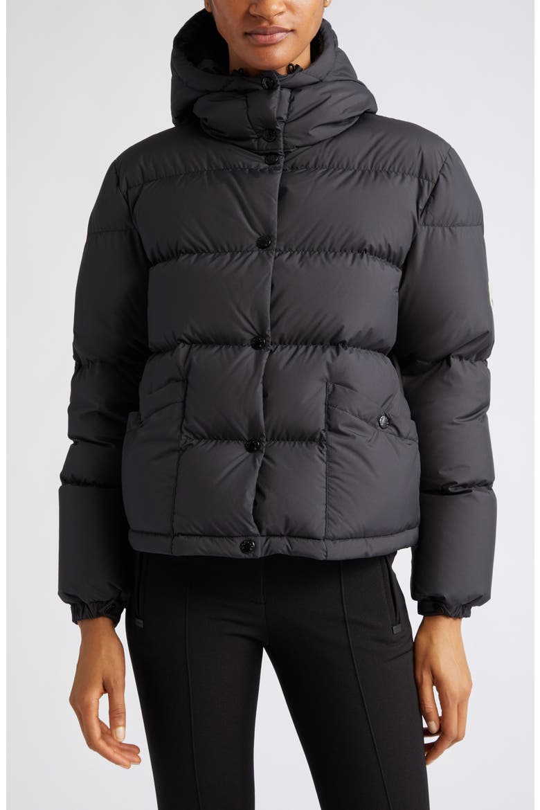 Ebre Quilted Short Down Jacket, Main, color, BLACK