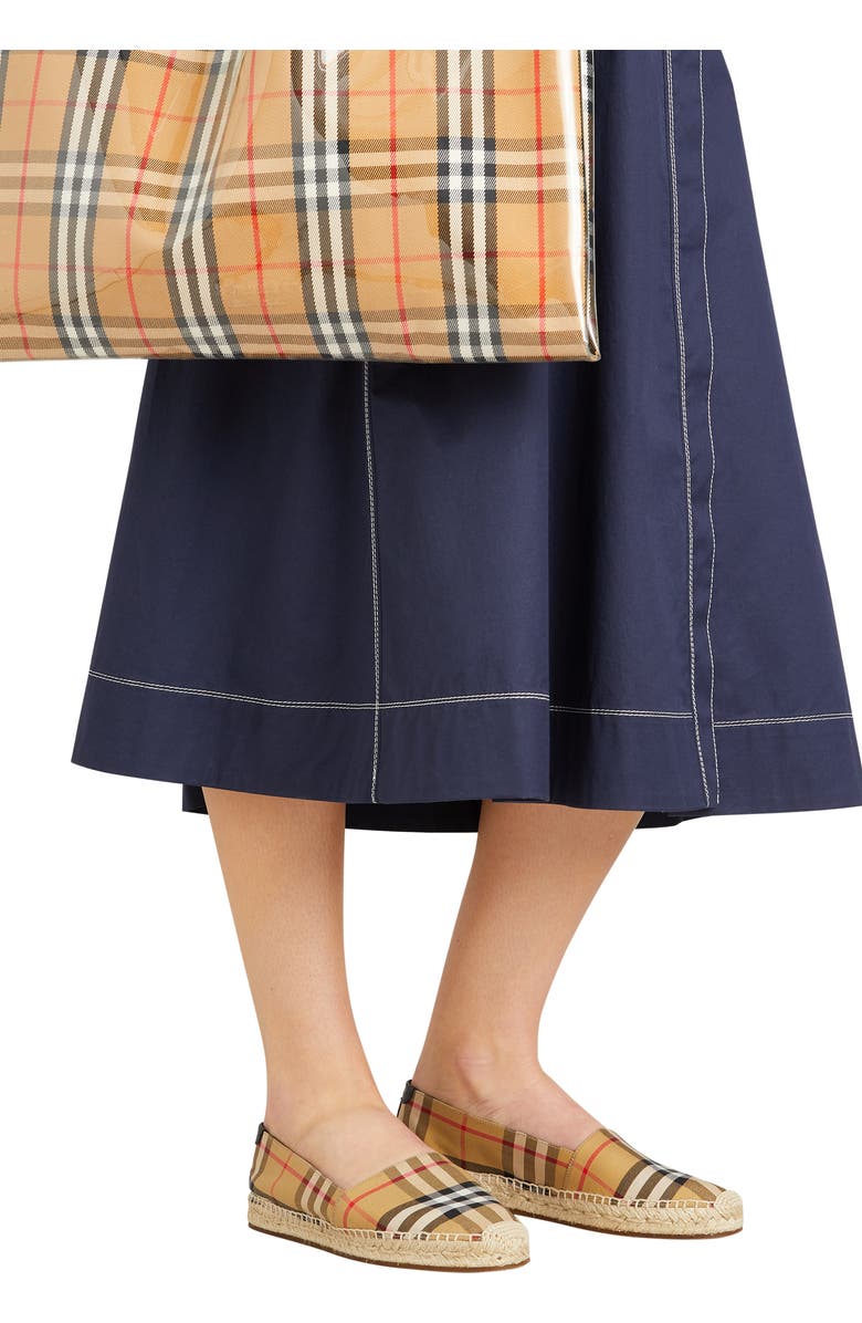 Burberry Hodgeson Check Print Espadrille Flat, Alternate, color,