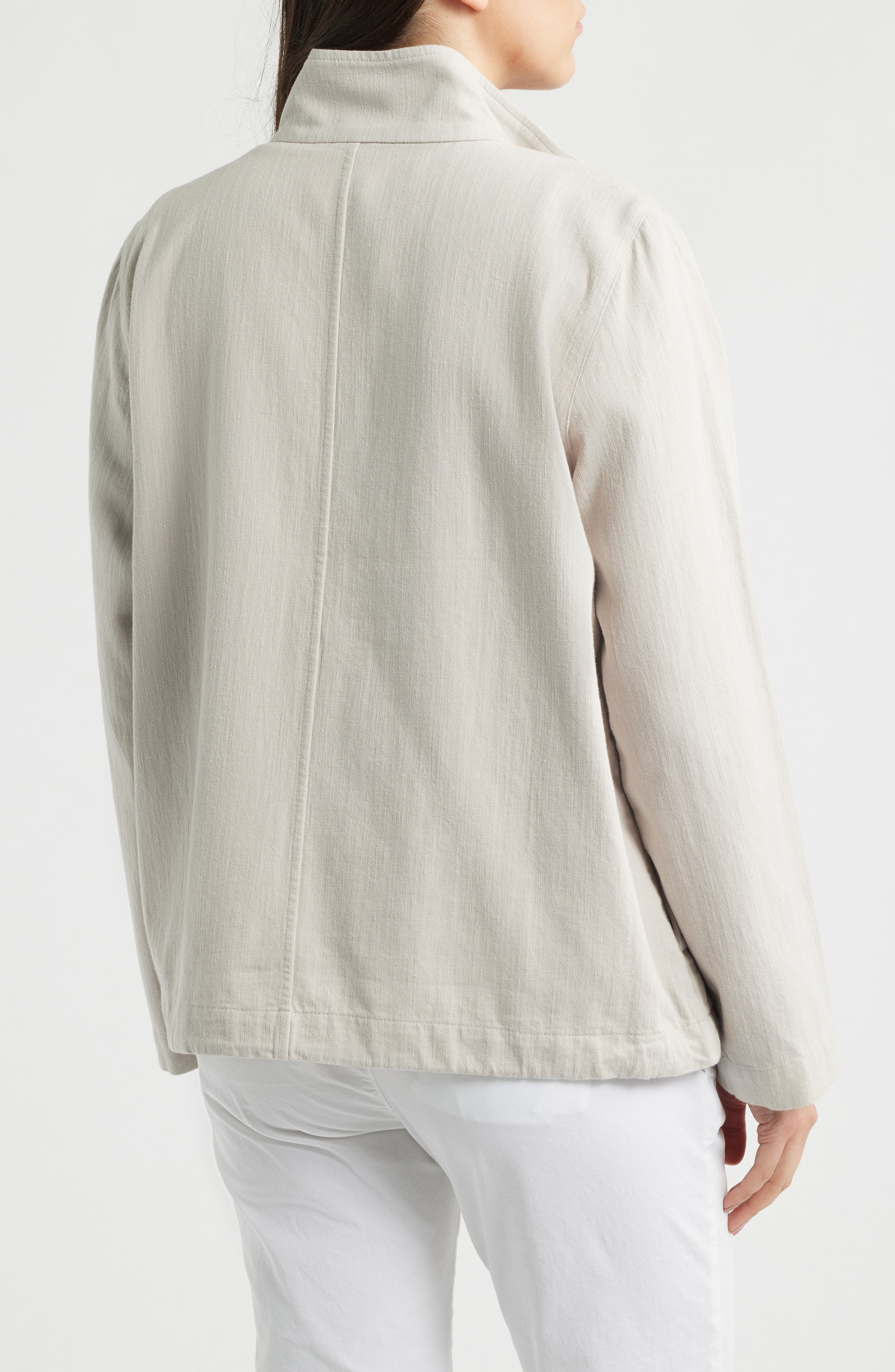 Женские Eileen Fisher Zip-Up Organic Cotton & Organic Linen Jacket — фото 2