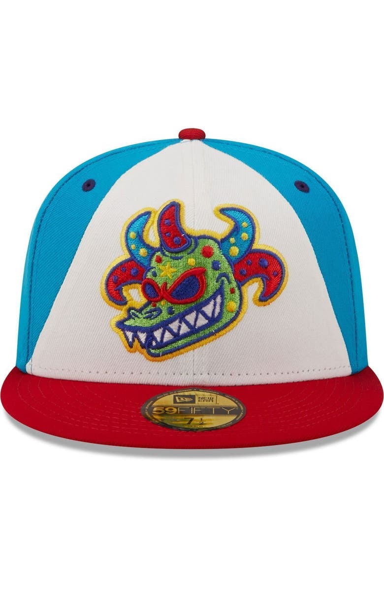 New Era Men's New Era White/Red Vejigantes de Scranton/Wilkes-Barre Copa De La Diversion 59FIFTY Fitted Hat, Alternate, color, White