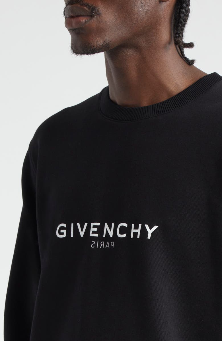 Givenchy Reverse Logo Cotton Crewneck Sweatshirt, Alternate, color,