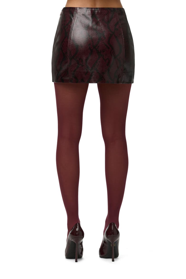Python Embossed Faux Leather Miniskirt, Alternate, color, BURGUNDY PYTHON