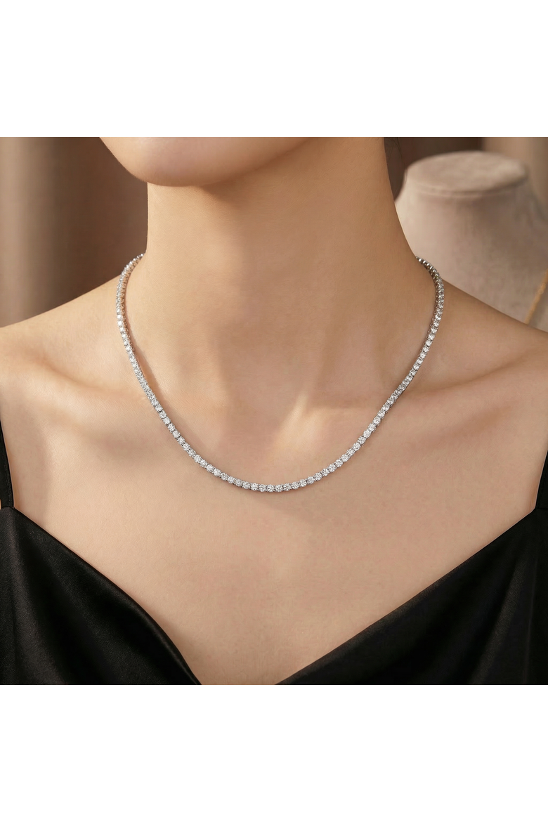 5 - 20Ct Platinum Diamond Tennis Necklace 18" Lab Grown, Alternate, color, Platinum - 5Ct