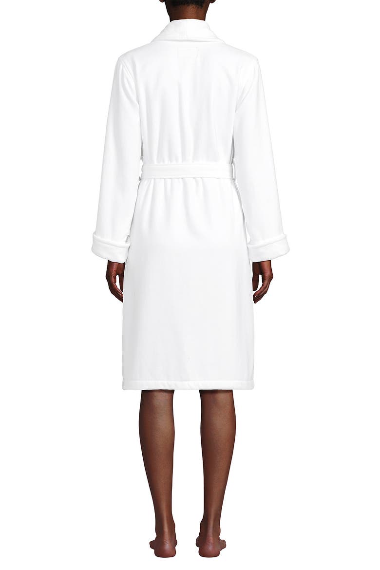 Cotton Terry Knee Length Spa Bath Robe, Alternate, color, White