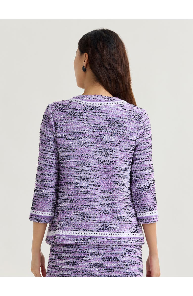 Misook Eyelash Ribbon Knit Jacket, Alternate, color, Hushed Lavender