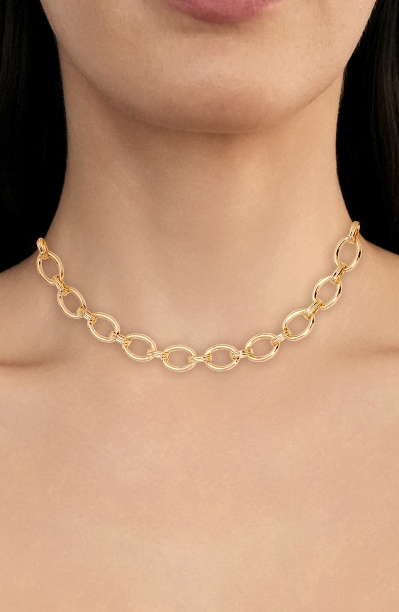 Ettika Linked Up Chain Necklace, Alternate, color, Gold