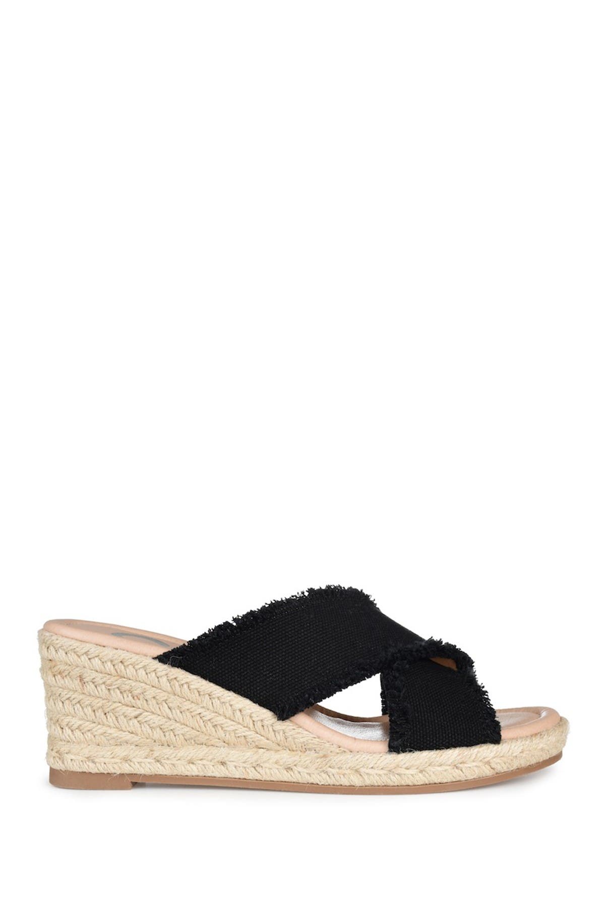 Journee Collection JOURNEE Shanni Slip-On Espadrille Wedge Sandal, Alternate, color, Black