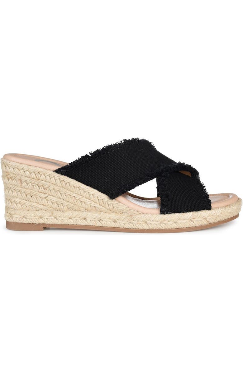 Journee Collection JOURNEE Shanni Slip-On Espadrille Wedge Sandal, Alternate, color, Black