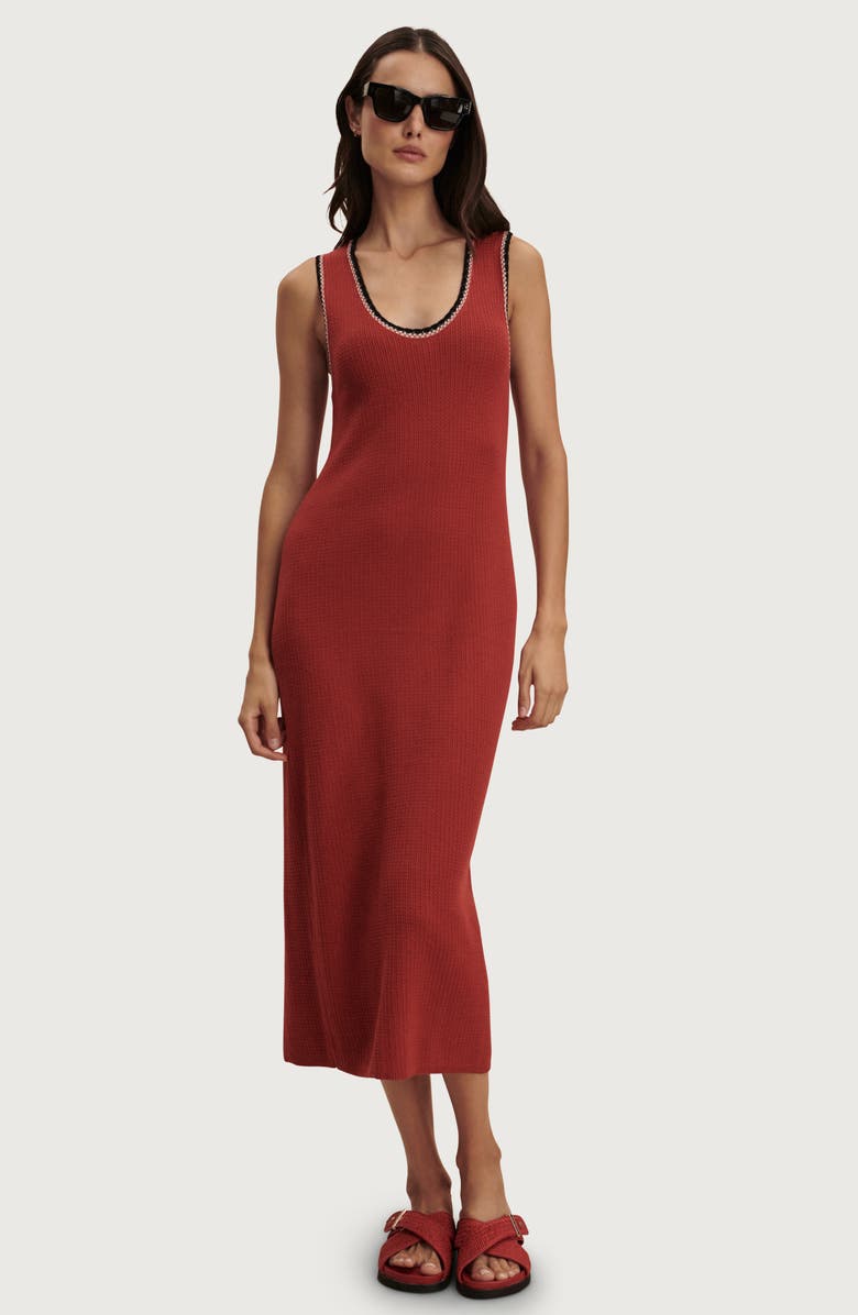 Varley Mikel Knit Cotton Midi Dress, Alternate, color, Bossa Nova