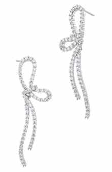 Crystal Bow Drop Earrings