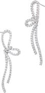 SAVVY CIE JEWELS Crystal Bow Drop Earrings