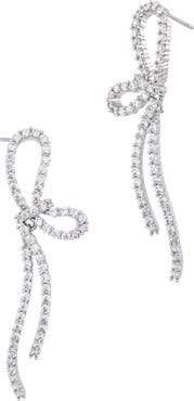 SAVVY CIE JEWELS Crystal Bow Drop Earrings