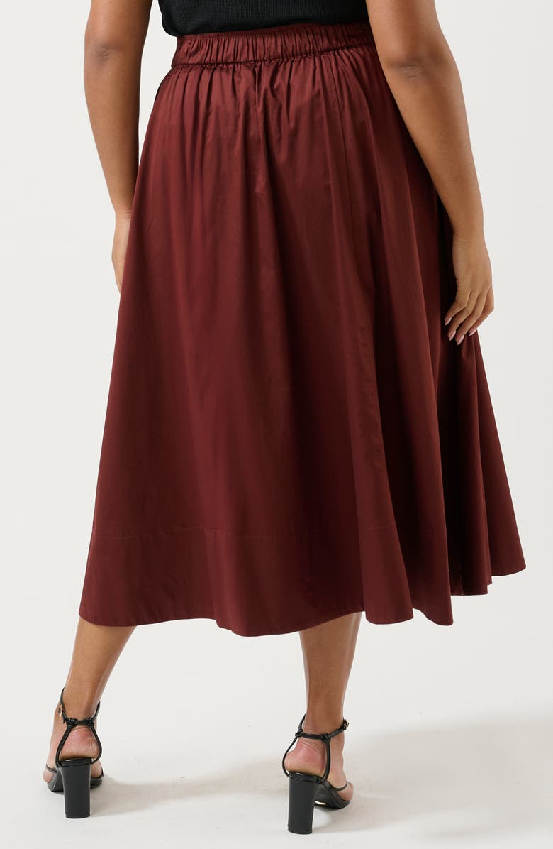 Estelle Sahara Breeze Midi Skirt, Alternate, color, Mahogany