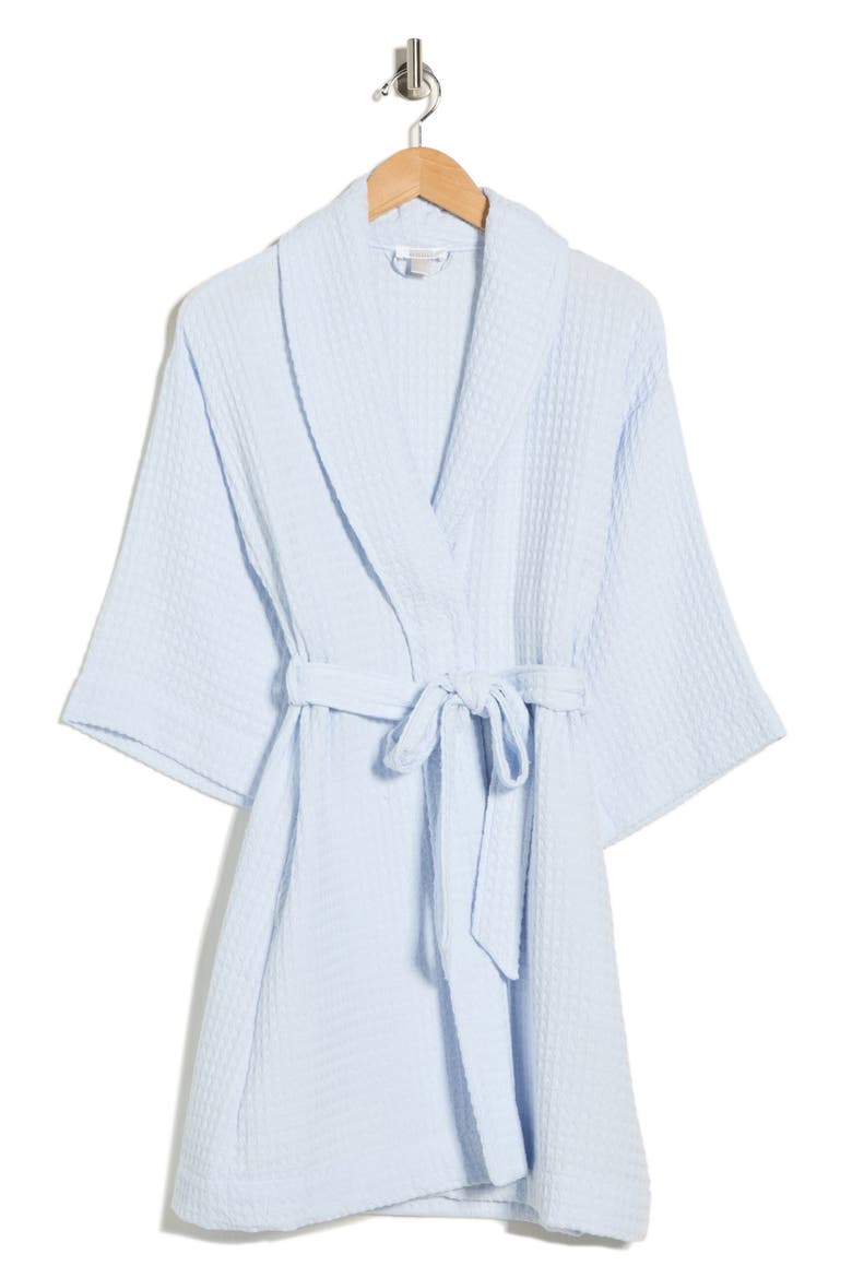 Cotton Waffle Knit Robe, Alternate, color, BLUE ANCIENT