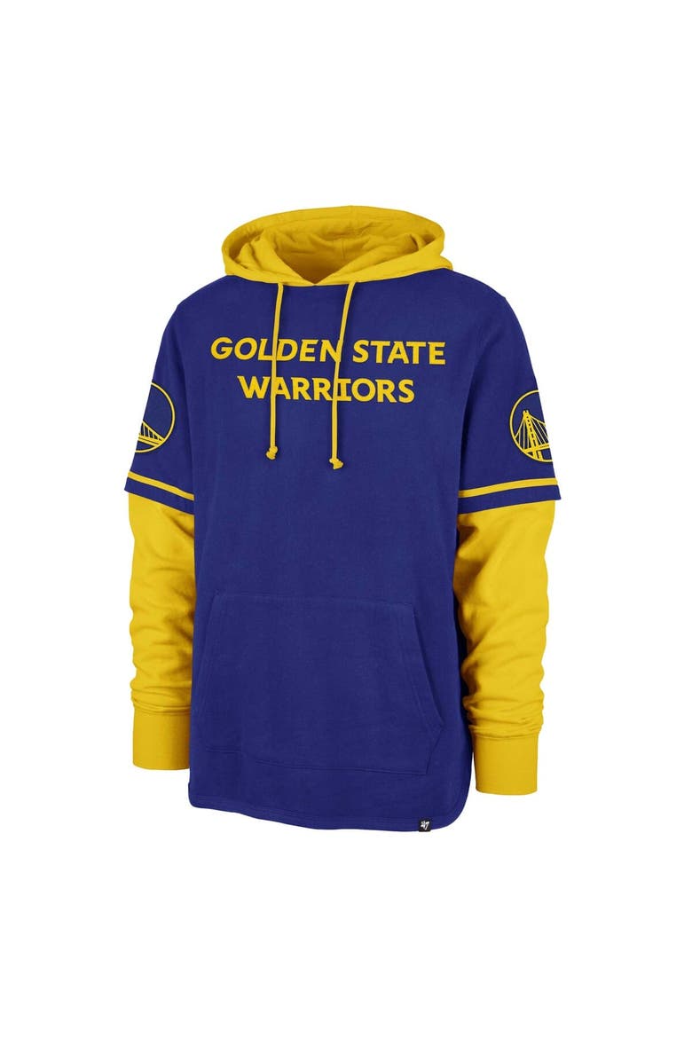 Men's '47 Royal Golden State Warriors Trifecta Shortstop Pullover Hoodie, Alternate, color, Royal