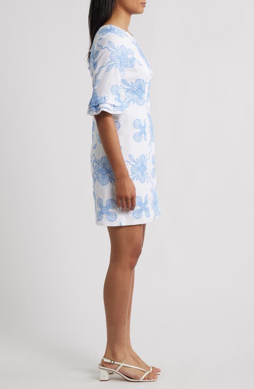 Lilly Pulitzer ® Fiesta Embroidered Sheath Minidress In Blue