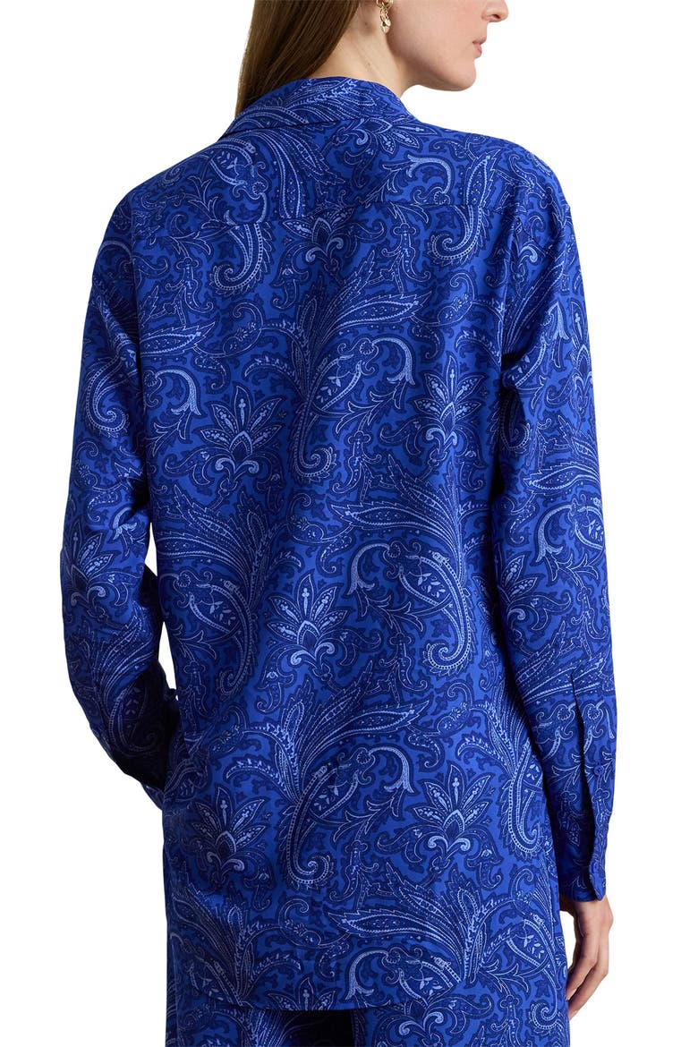 Kotta Paisley Print Crêpe de Chine Button-Up Shirt, Alternate, color, BLUE/ MULTI