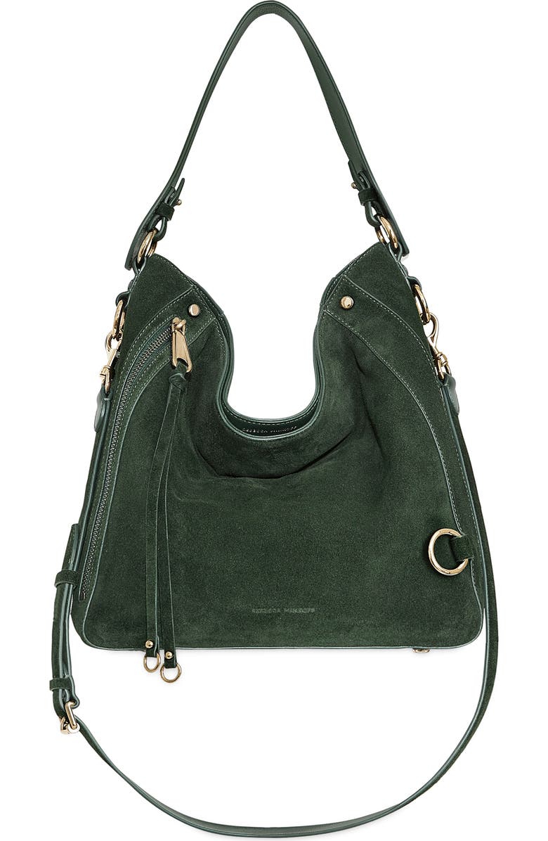 Rebecca Minkoff Mab Suede Hobo Bag, Main, color, Veridian