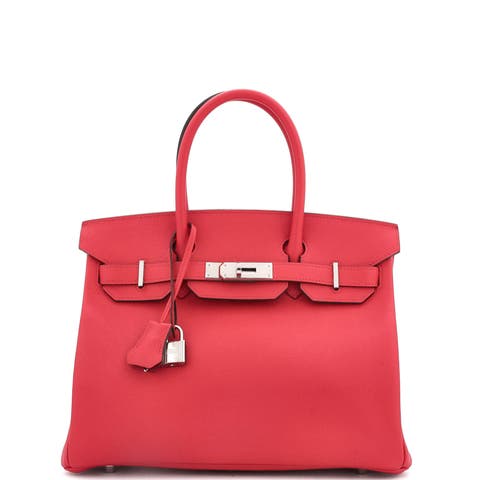 Birkin Handbag Pink Epsom with Palladium Hardware 30
