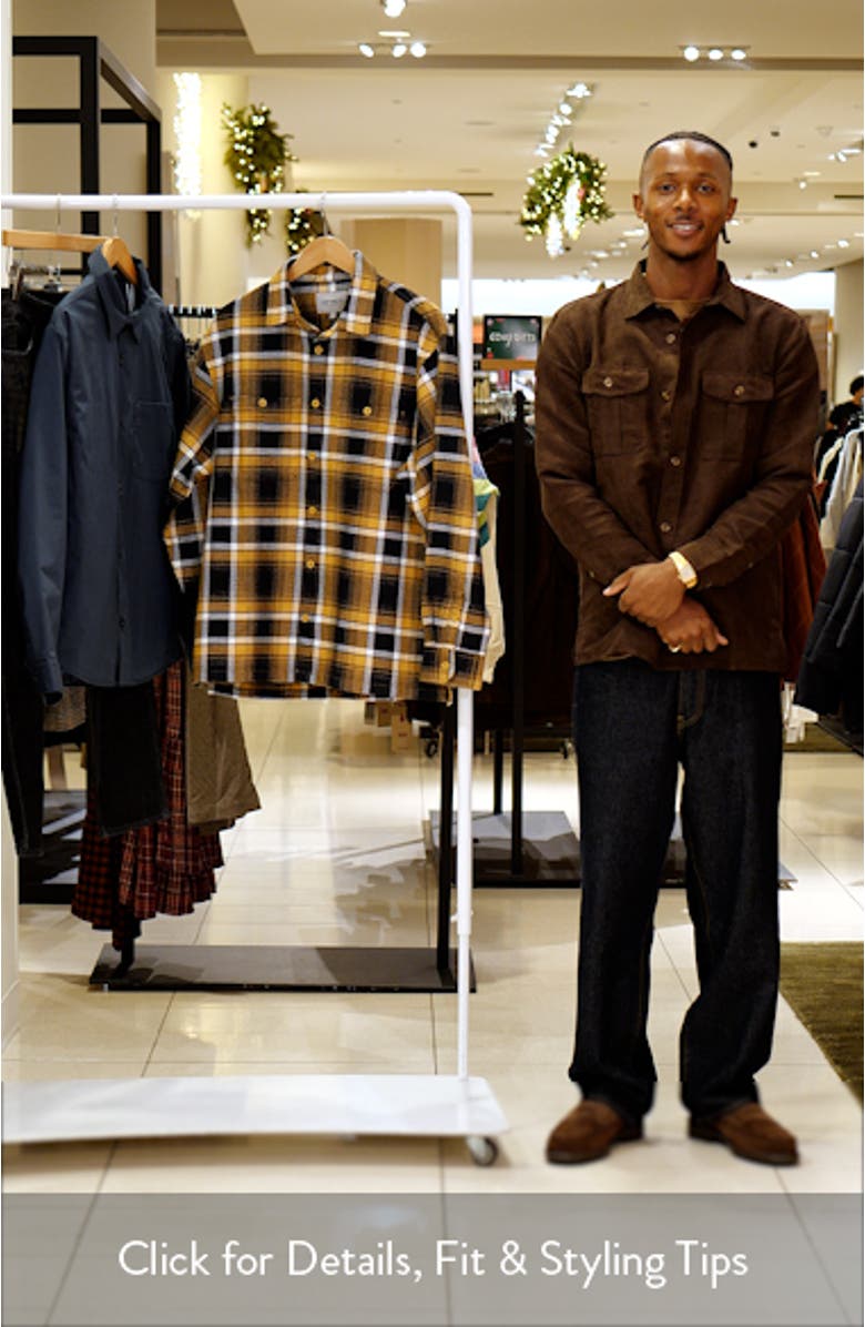 Vaughn Loose Fit Heavyweight Cotton Herringbone Button-Up Overshirt, sales video thumbnail