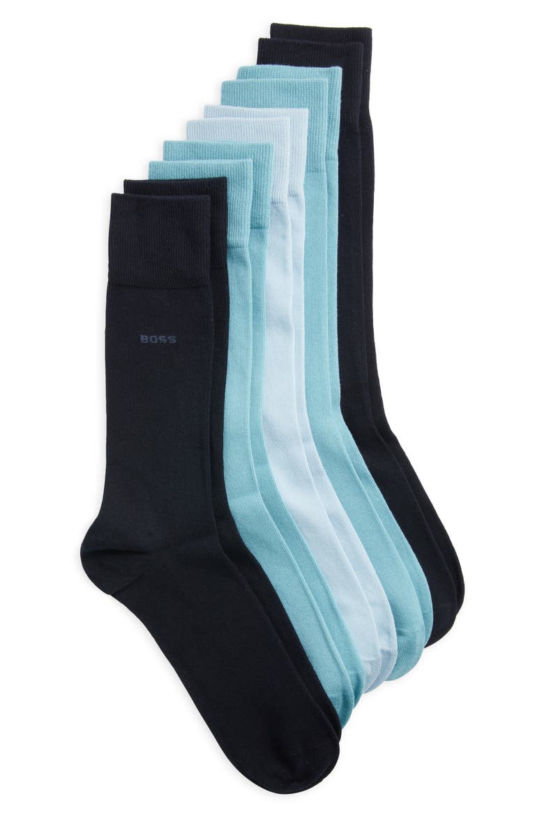 Assorted 5-Pack Crew Socks, Main, color, BLUE MULTI
