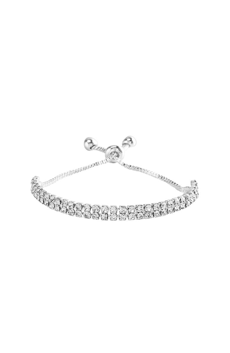 Donatello Gian Two Row Adjustable Bracelet, Main, color, Silver