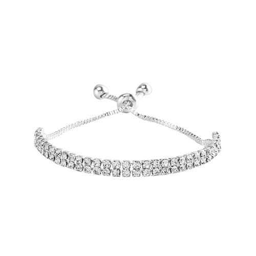 Donatello Gian Two Row Adjustable Bracelet In Silver
