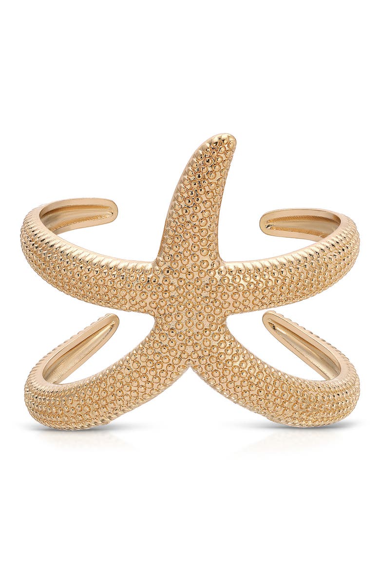 Starfish Cuff Bracelet, Main, color, GOLD