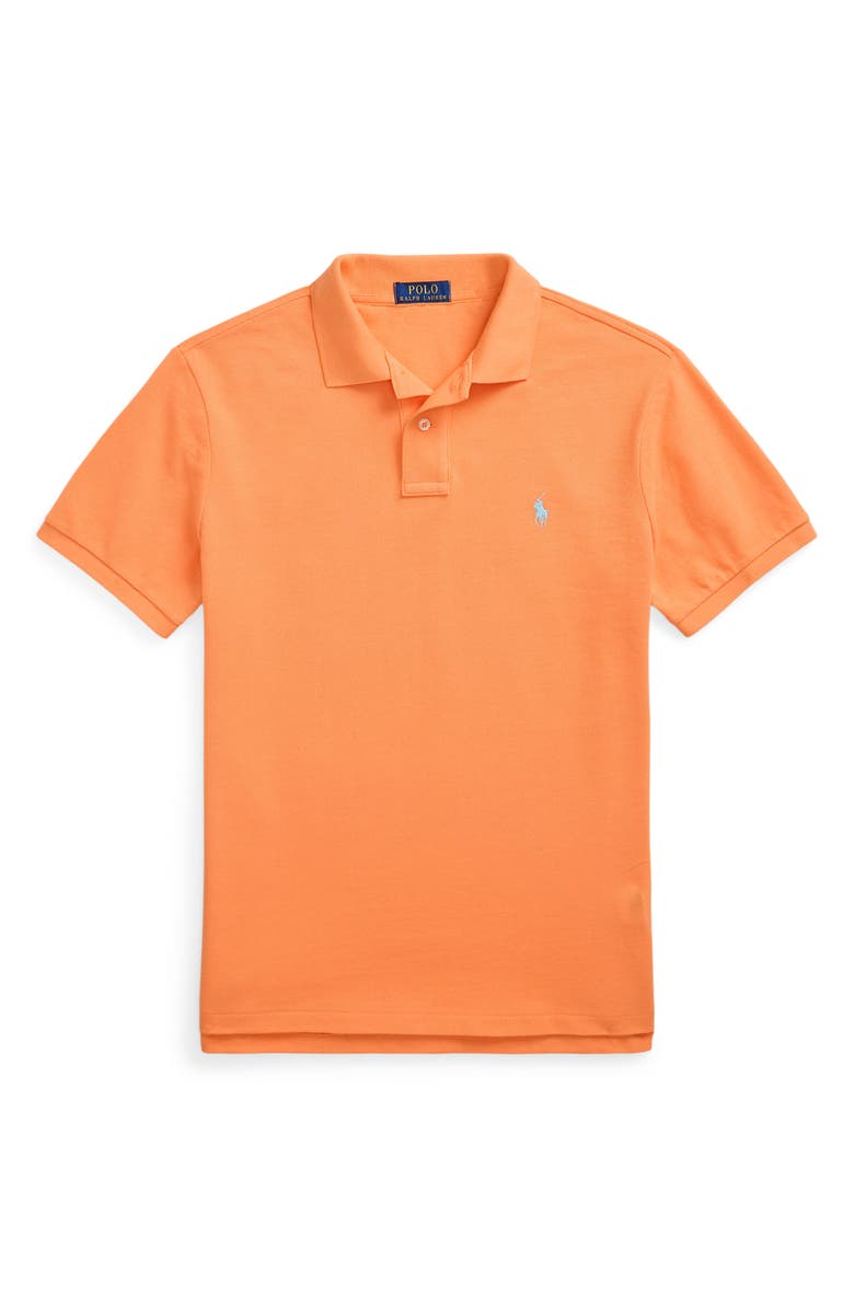 Polo Ralph Lauren The Iconic Solid Orange Cotton Piqué Polo, Alternate, color, 