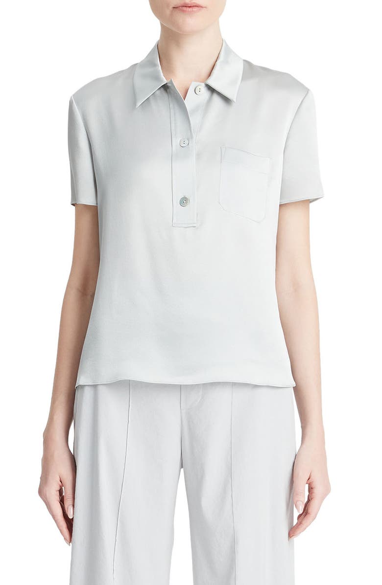Vince Silk Satin Polo, Main, color,