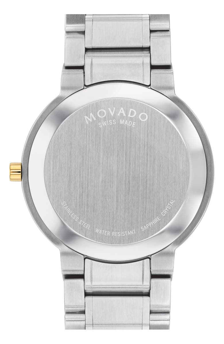 Movado Portfolio Two-Tone Stainless Steel Swiss Quartz Bracelet Watch, 40mm, Alternate, color, Black