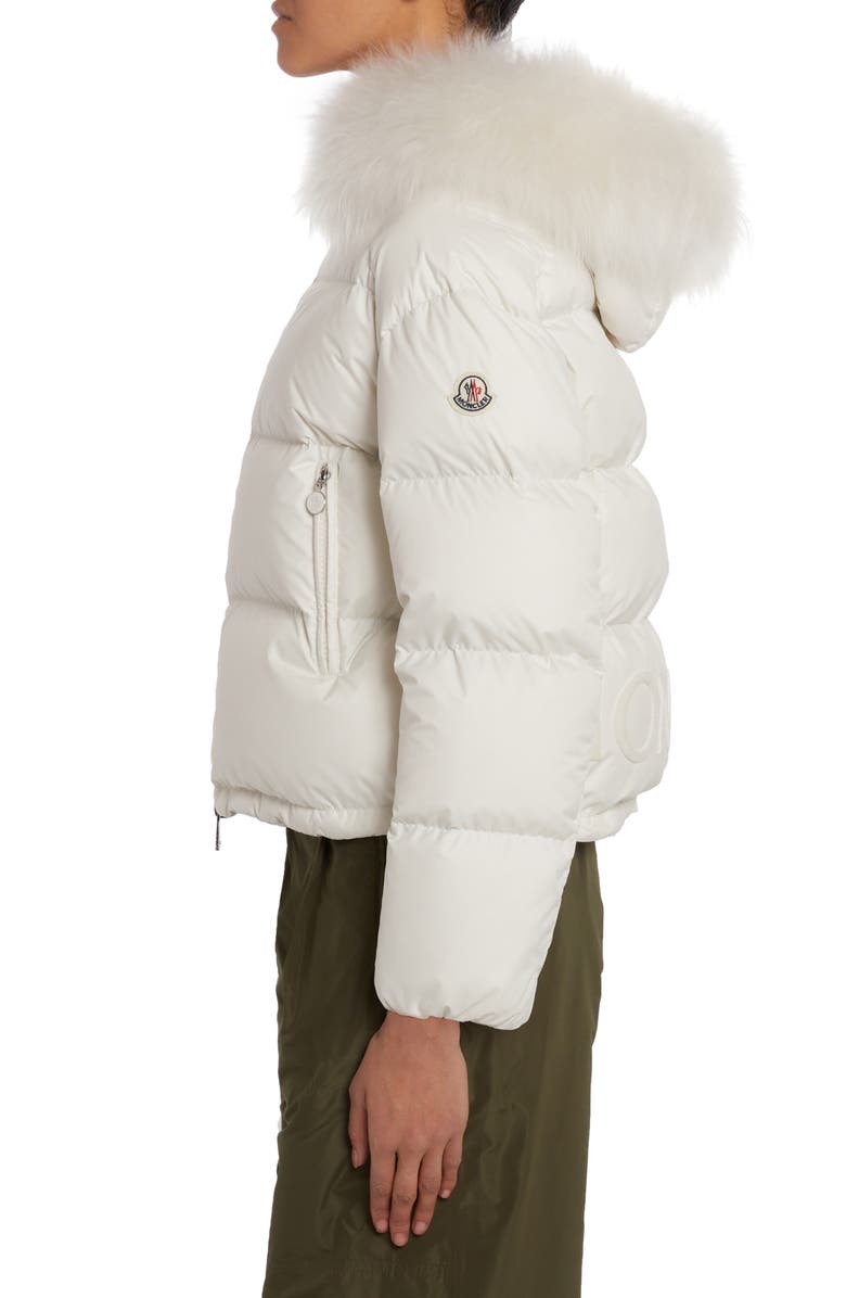 Moncler Mino Quilted Down Jacket with Removable Genuine Shearling Trim, Alternate, color, 