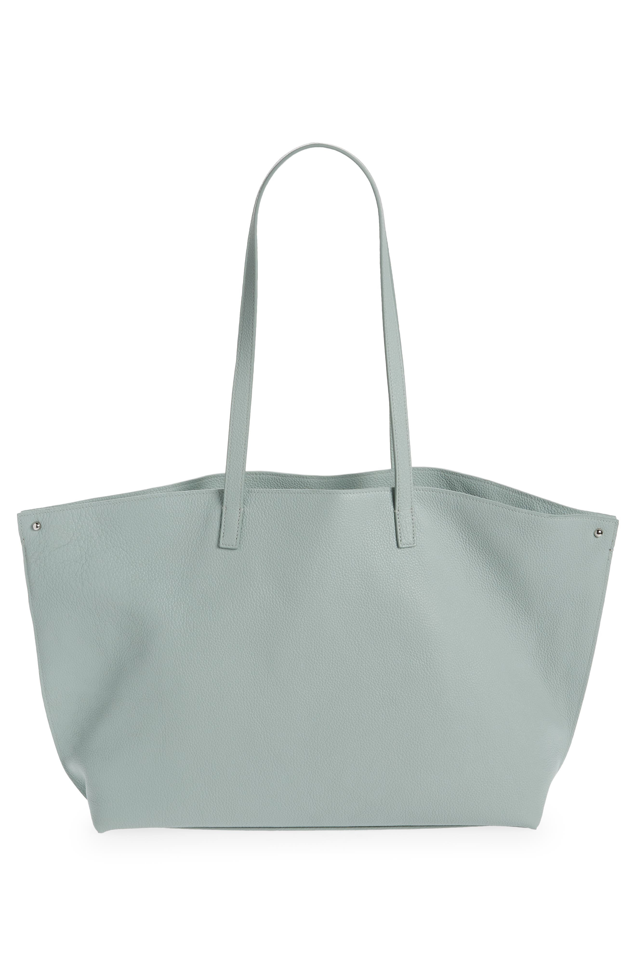 Medium AI Calfskin Leather Tote, Alternate, color, MINT