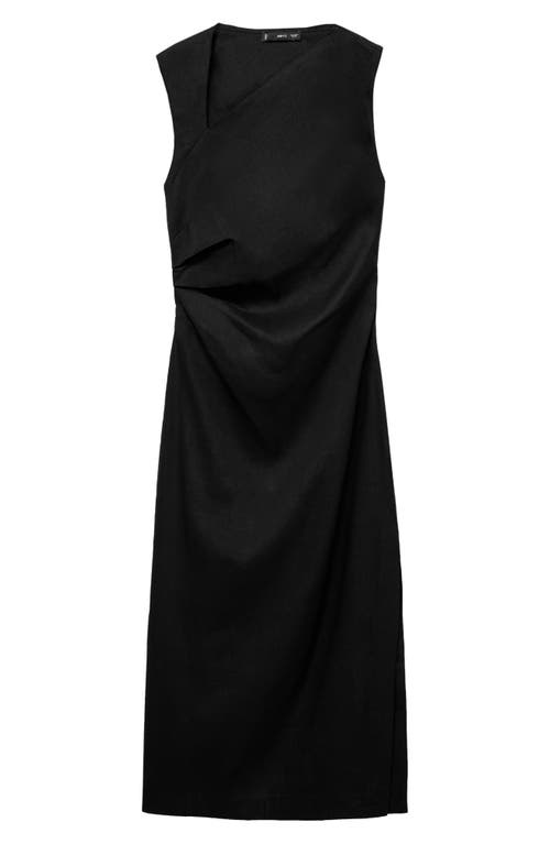 Mango Sleeveless Asymmetric Linen Dress