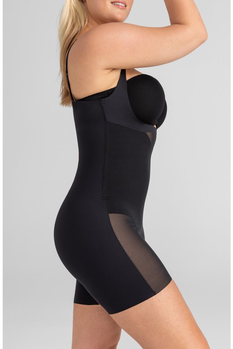 Open Bust Mid Thigh Shaper Bodysuit, Alternate, color, RUNWAY