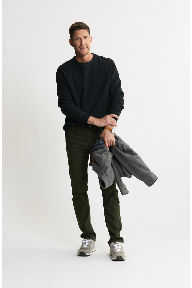 Textured Knit Crewneck Sweatshirt, Alternate, color, BLACK