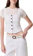 rag & bone Mariana Square Neck Linen Blend Vest