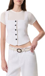 rag & bone Mariana Square Neck Linen Blend Vest