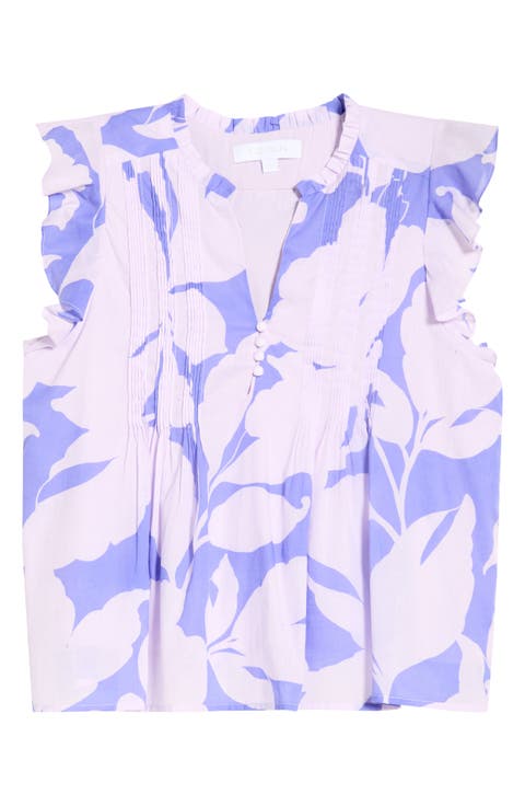 Tracy Ruffle Pleated CottonTop